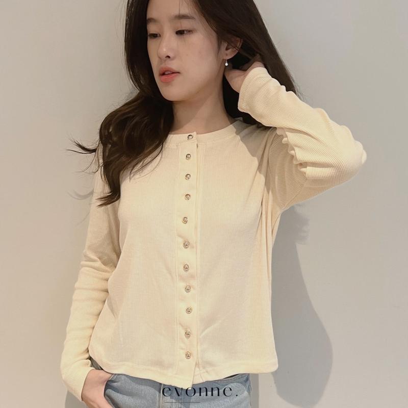 EVONNE JiWonTop - Atasan Wanita Long Sleeve - Baju Lengan Panjang Wanita Knit Top Blouse  Soft Knitwear Lembut Tangan outer blouse bajuk ekin 4