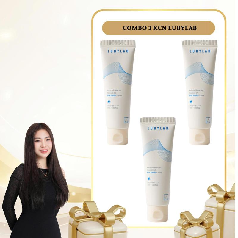 SN0939 - Combo 3 Tuýp Kem Chống Nắng Lubylab Waterfull Tone-up Essence UV Blue Shield SPF50+ PA++++ 50ml