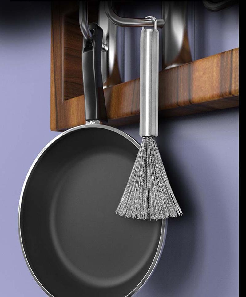 Product Introduction of Stainless steel pot brush kitchen special long-handle brush pot artifact pot washing brush brush pot brush steel wire cleaning brush pot brush 5