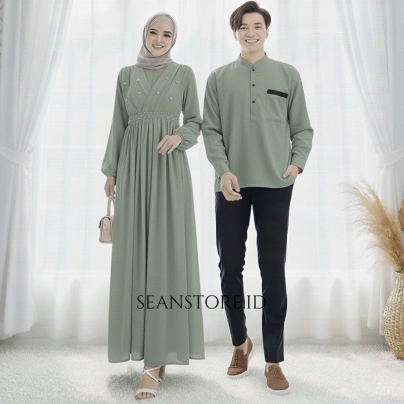 NEW - BAJU PASANGAN KOKO LENGAN PANJANG / SET COUPLE VIRAL 2 UKURAN / CP SUAMI ISTRI GAMIS LEBARAN SIMPLE MUSLIM FASHION