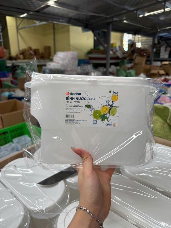 Bình nước 3,5L có vòi để tủ lạnh, Nhựa dẻo PP hàng Việt Nhật Cao Cấp, chất lượng xuất khẩu, Dung tích 3.5L