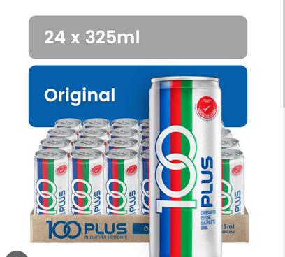 100 Plus Isotonic Can Drink - Original 24 cans x 325ml (sold / ctn ...