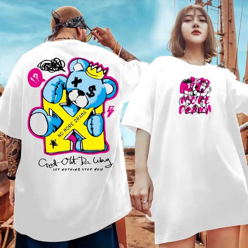 Atasan Baju Kaos T-Shirt Pria Distro Streetwear Motif Boneka King Warna Putih Lengan Pendek Terbaru Keren Viral - COD katun combed cotton 0