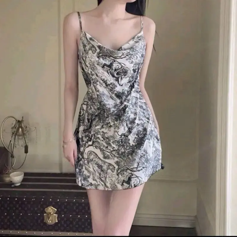 Váy Ngủ Lụa Quảng Châu cc Hoạ Tiết Cổ Đổ Mềm Mát Size 40-72ký 4