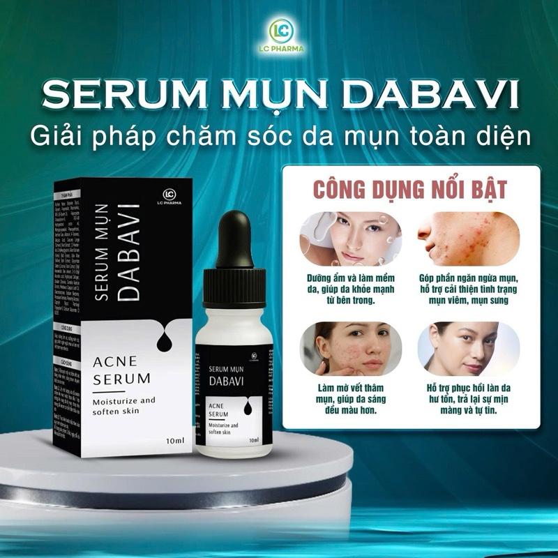 SERUM MỤN DABAVI – Giải pháp chăm sóc da mụn toàn diện. Hỗ trợ cải thiện mụn phù hợp với mọi loại da Hộp 10ml
