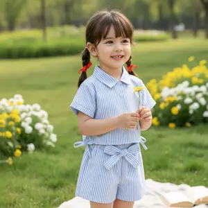 STRIP SHIRT SETELAN ANAK PEREMPUAN USIA 2-8TAHUN ONE SET MOTIF SALUR