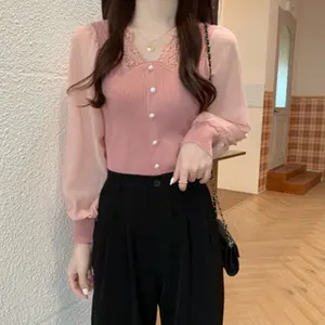 Atasan Blouse Rajut Wanita Renda Import (A171)/ Atasan Rajut Korean Terbaru