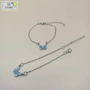 Gelang Rantai Silver Liontin Kupu Kupu Cantik Gelang Fashion Wanita