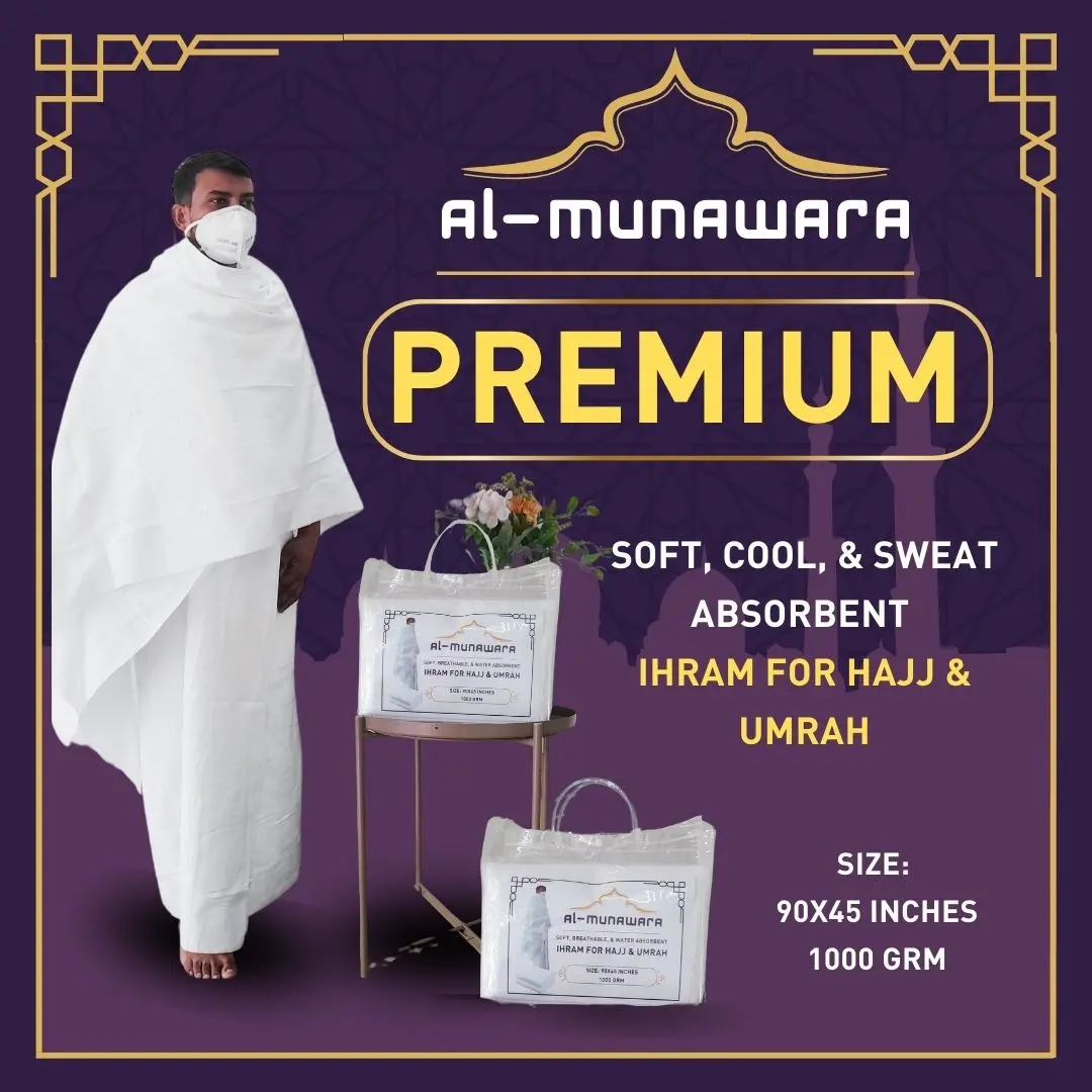 KAIN IHRAM DEWASA - HAJJ DAN UMRAH - COOL, SOFT QUALITY - PREMIUM (White)