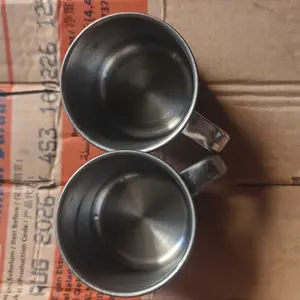 Cangkir Stainless/Mug traveling MINI TANPA TUTUP Diameter Atas 6,5 cm-Tinggi 5,5cm/Diameter Atas 7 cm-Tinggi 6 cm harga 1 pcs Minuman Steel Kitchenware Merah Kopi
