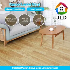 JIELIDA karpet Vinyl Lantai Gulung Ukuran 100 x 200/ Tebal 0.7 mm Anti Rayap/ Motif Kayu Dasar