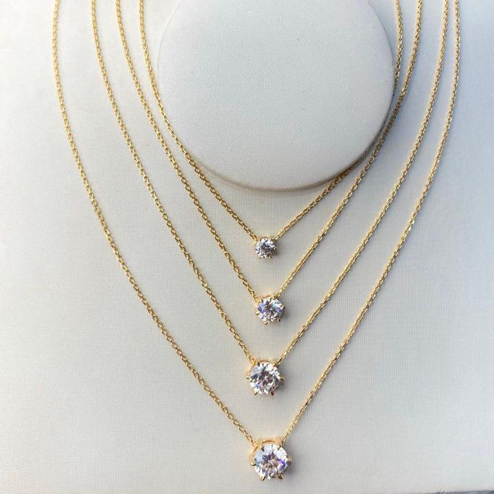 Kalung Emas SERUT 50cm Solitaire Gigi 6 Prongs Collection - Rose 17k / White 17k / Yellow 16k 5