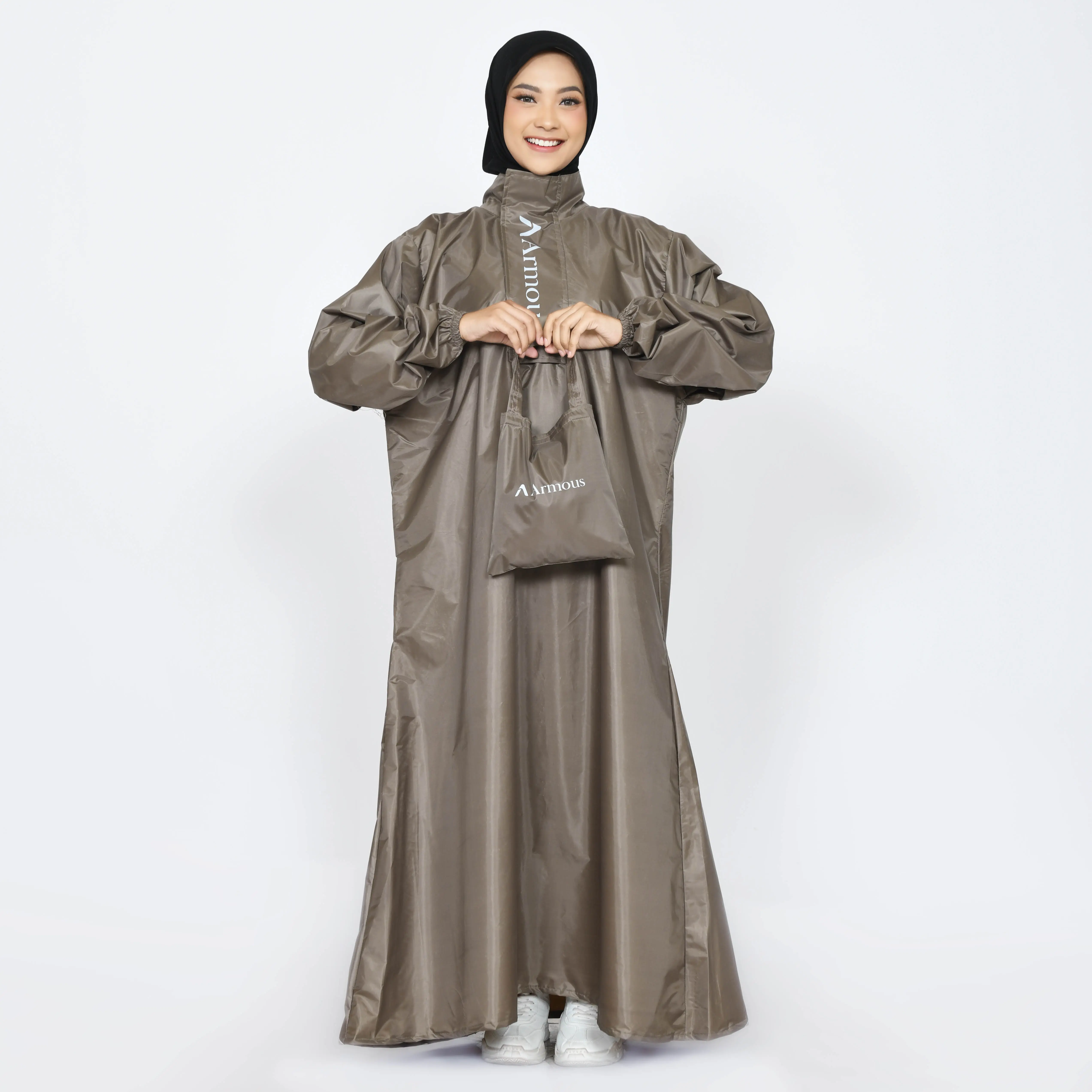Armous Jas Hujan Mantel Wanita Bahan Tebal Premium PVC Rust-Proof