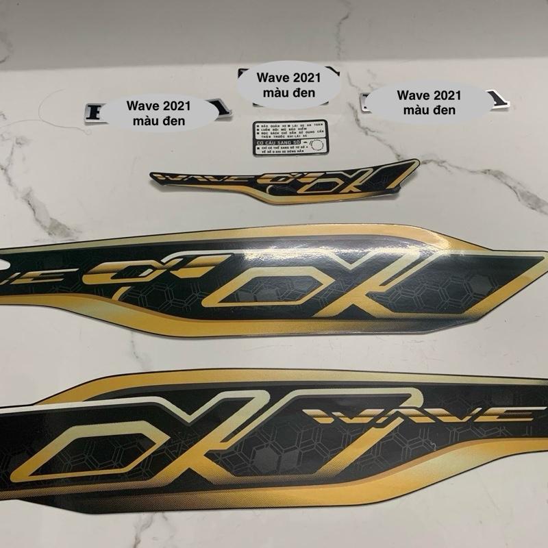 Bộ tem Wave A 110 màu đen 2021 hàng nhập Thái Lan chất lượng cao dành trang trí riêng cho dòng xe này Nhãn Dán