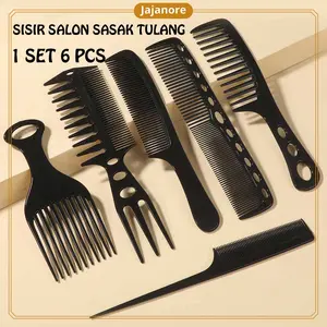 JR - SET 6 IN 1 - SISIR RAMBUT SASAK MODEL TULANG PREMIUM / SISIR SASAK / SISIR TULANG / SISIR SALON