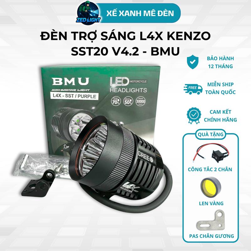Đèn Trợ Sáng L4X SST20 BMU - Lắp Xe Máy, Xe Đạp Điện 12V DC Sáng Trắng Gom, Chống Nước IP68 - Phụ Kiện Phụ Tùng l4x se