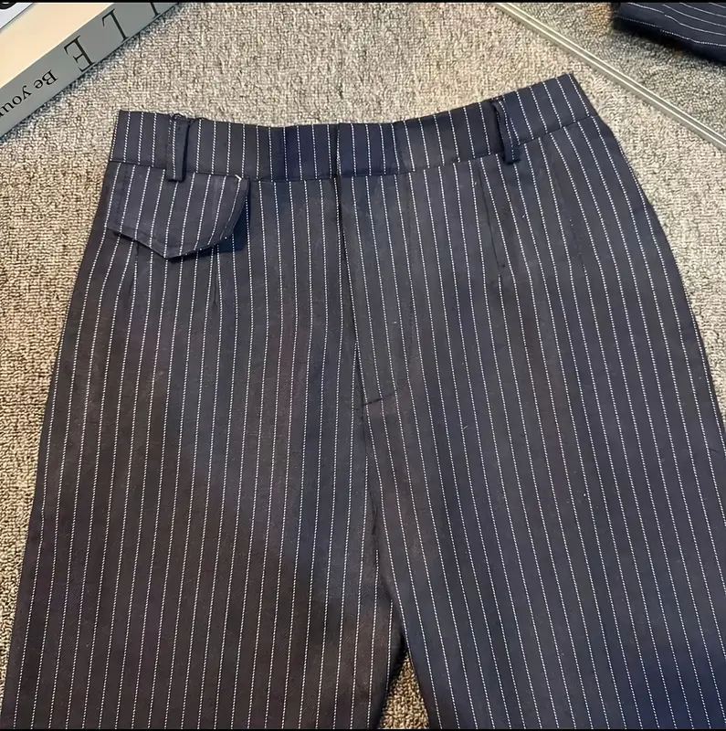 [FREE BELT] ORO PANTS ‎Stripe Loose Pants Celana Panjang Wanita Dewasa Casual Korean Style 5