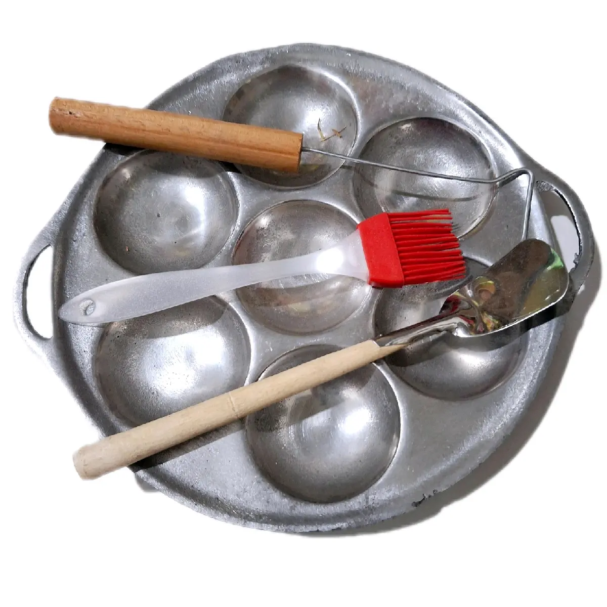 Set Cetakan Baklor, Takoyaki, Telor dengan Bonus Suntilan, Kuas Silicon & Sodet Mini - Kitchenware - Egg Stainless