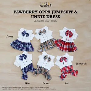POMAPOO - Baju Kucing dan Baju Anjing Pawberry Oppa Jumpsuit & Unnie Dress