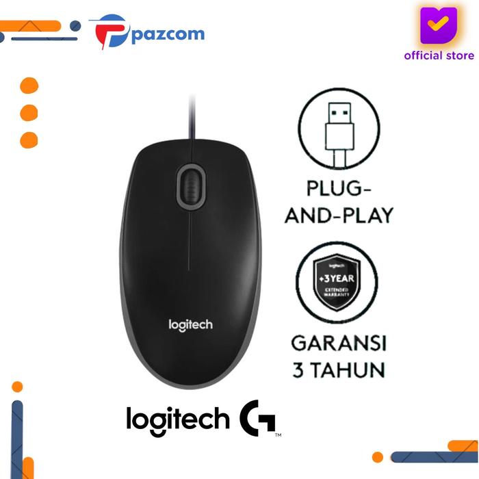Gambar Logitech B100 Optical USB Mouse Garansi 3 Tahun Plug-and-Play Ergonomis untuk Gaming & Kerja Nyaman dari Pazcom Kota Administrasi Jakarta Pusat Tokopedia