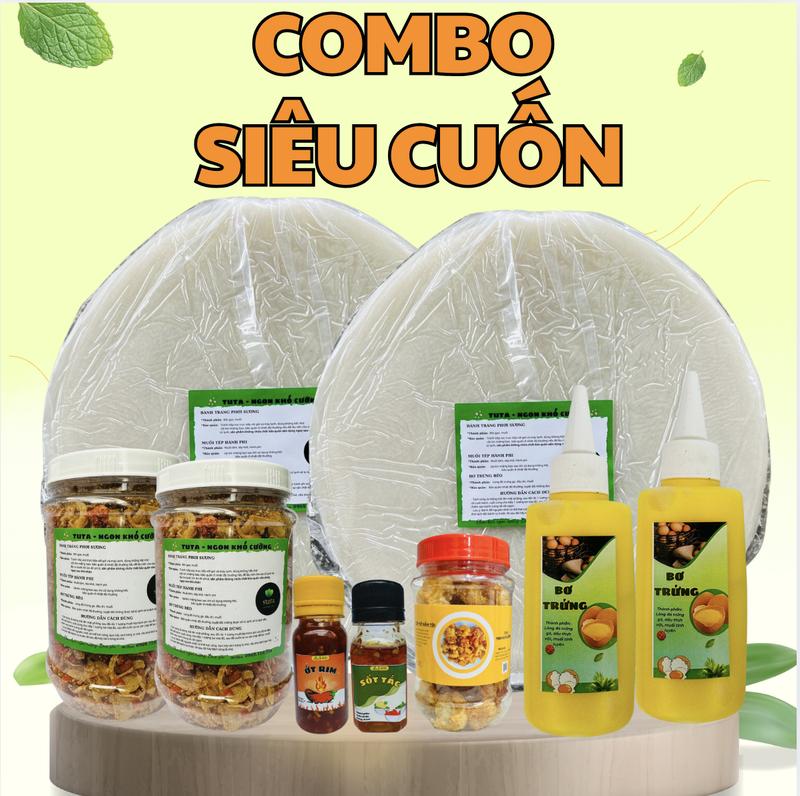 SET Bánh Tráng Phơi Sương + Muối Tép Hành Phi Cuốn Kèm Bơ Trứng và Tóp Mỡ Siêu Ngon Siêu Dẻo