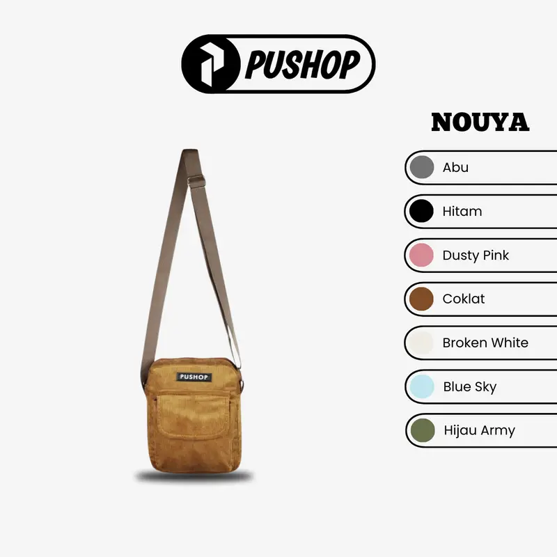 Pushop Authentic - Tas Selempang NOUYA - Mini Slingbag Uniseks Tas Pria Wanita Corduroy Polos 1