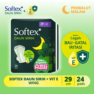 Softex Daun Sirih + Vitamin E Jumbo Pack 29cm 24s - Pembalut Daun Sirih Siang