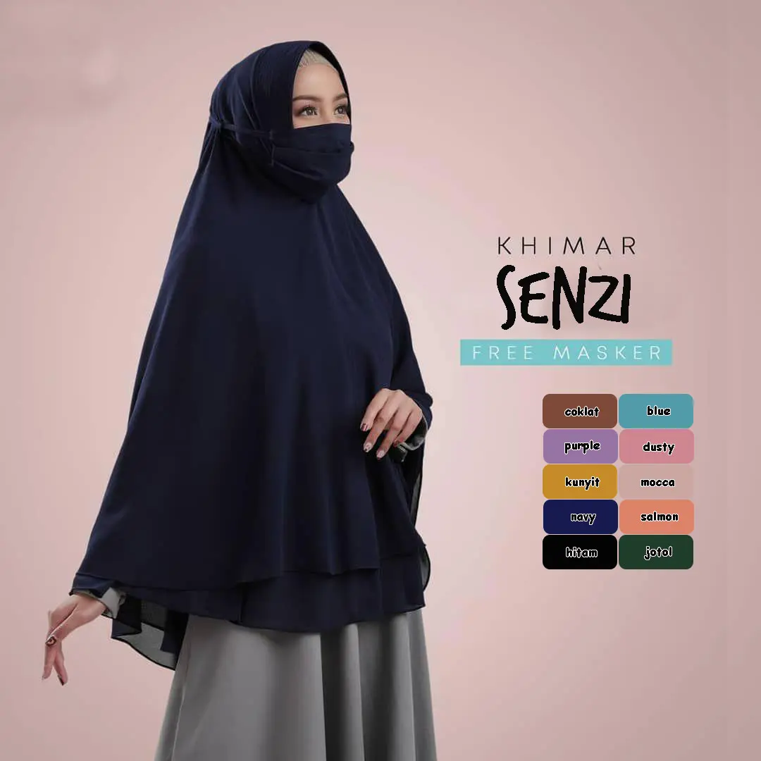 Kerudung Hijab Instant Khimar Senzi Free masker (B)