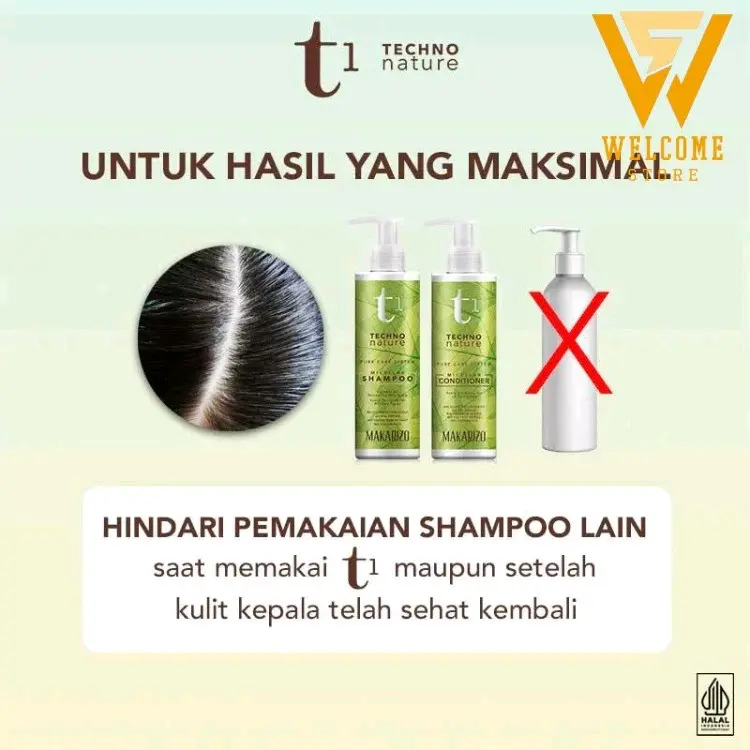 Makarizo T1 Techno Nature Micellar Shampoo & Conditioner Bebas Sulfat 180 mL 5