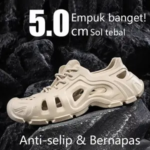 Sendal Pria Model Korea Anti Selip Anti Bau Musim Panas, Sol Lembut Empuk Nyaman, Tahan Lama, Cocok Untuk Luar Ruangan, Rumah & Kamar Mandi