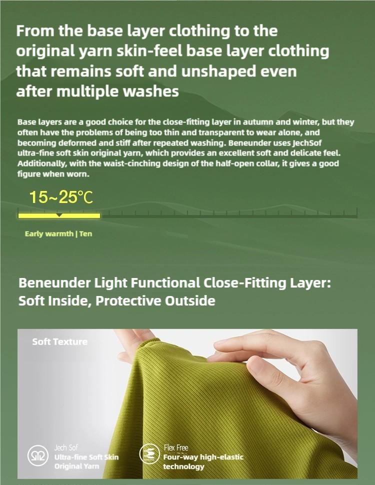 Product Introduction of Beneunder SF93524, Women's Base Layer Top, Half-Open Neckline, Basic Warmth, for Ladies, Casual Wear 5