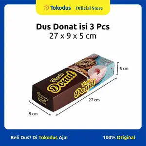 Dus Donat / Box Donut isi 3 Pcs Uk 27 x 9 x 5 cm
