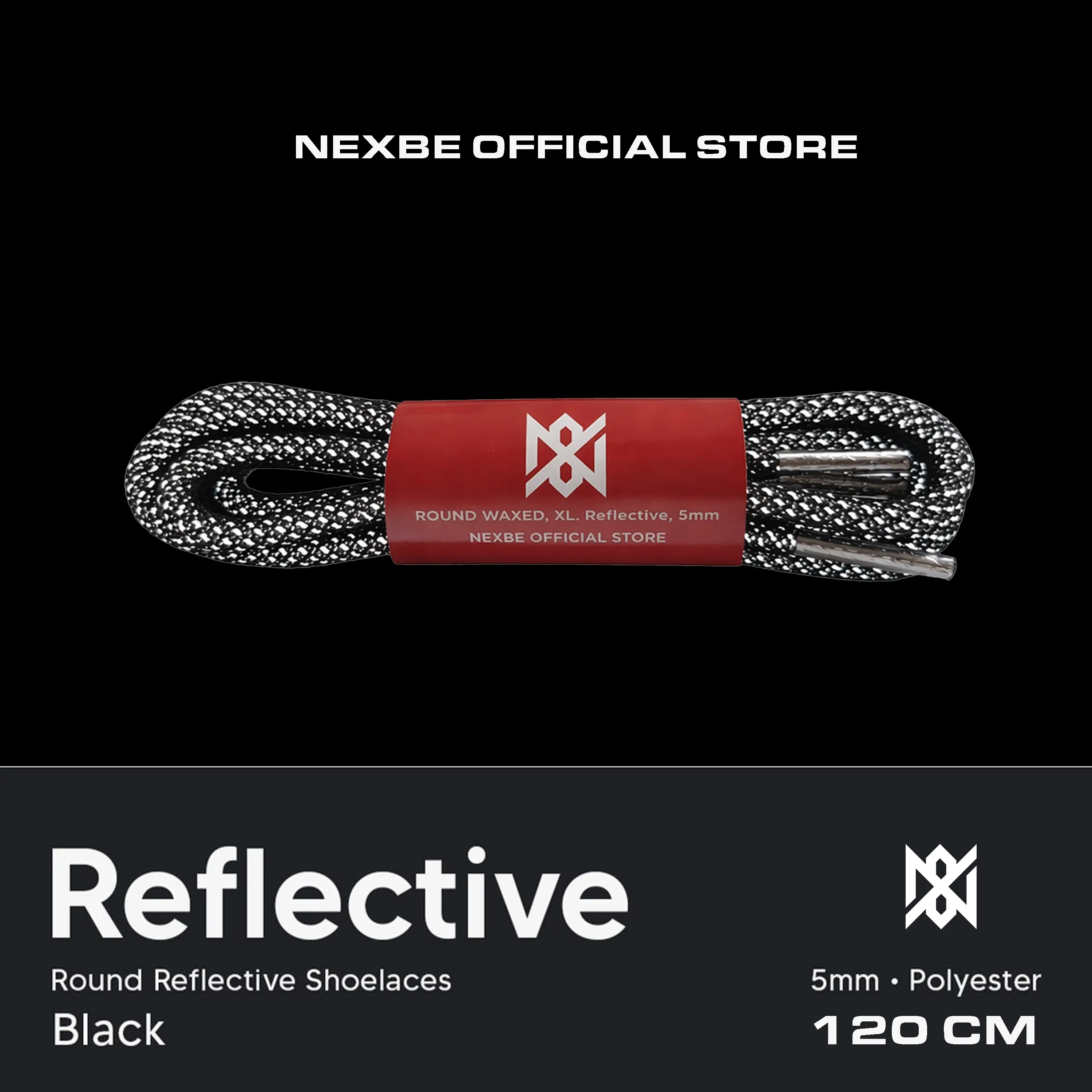 Tali Sepatu Reflective Round (Bulat) 120cm 5mm untuk Sepatu