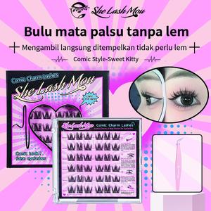 [TANPA LEM] MH02 SHE LASH MOU Bulu Mata Palus Comic Style - Sweet Kitty Bulumata Natural Eyelash Extension