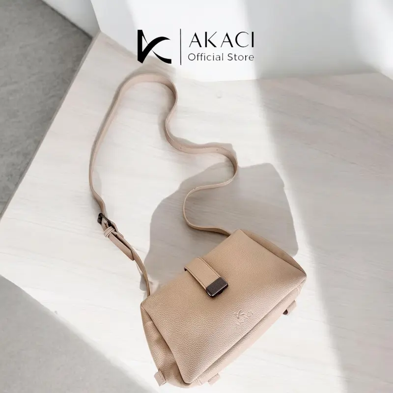 Shoulder Bag wanita NAOMI Akaci 09-8477 Bahan kulit sintetis 1 ruang Tas selempang cewek terbaru tas kuliah kerja simpel murah 8