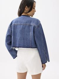 Gambar Love, Bonito - Jaket Wanita - Cropped Fray Denim Jacket - Medium Denim Washed, L dari Love, Bonito ID Kab. Bekasi 5 Tokopedia