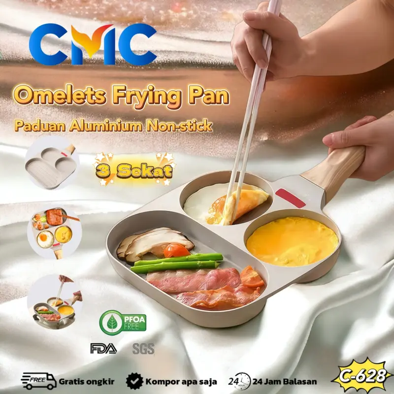 CMC[COD]Pancake Egg Omelet Frying Pan / Panci Grill Steak Daging Cetakan Telur / Hamburger Maker Breakfast C-628 0