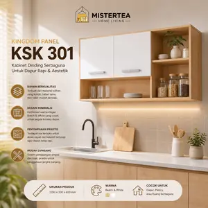 [READY STOCK] KINGDOM PANEL RAK GANTUNG SERBAGUNA AESTHETIC KITCHEN SET / RAK BUKU / RAK DAPUR / RAK PIRING KSK 201 202 301