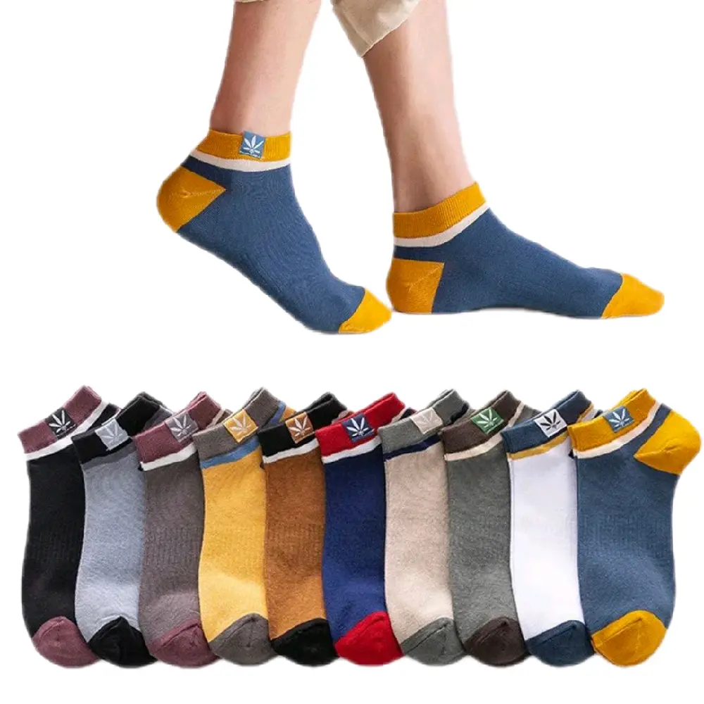 12,6,3 pasang kaos kaki pendek pria dan wanita remaja sampai dewasa, kombinasi warna warni, lembut dan nyaman Motif Cowok Katun