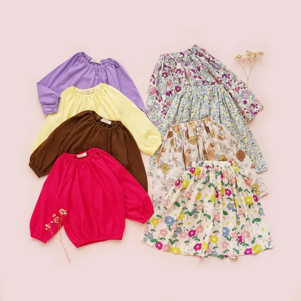 MADANIA-AMEERA SET by KIDS EMBASSY | SETELAN ROK ANAK PEREMPUAN | ONE SET ANAK | SET BAJU ROK ANAK PEREMPUAN | SETELAN ROK MOTIF BUNGA | KAOS LENGAN PANJANG ANAK PEREMPUAN | BAJU SETELAN  ANAK PEREMPUAN