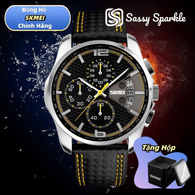 Đồng Hồ Thạch Anh, SKMEI 9106, Dây Da Thật, Đồng Hồ Thể Thao, Dành Cho Nam Giới, Tuyệt Vời Làm Quà Tặng