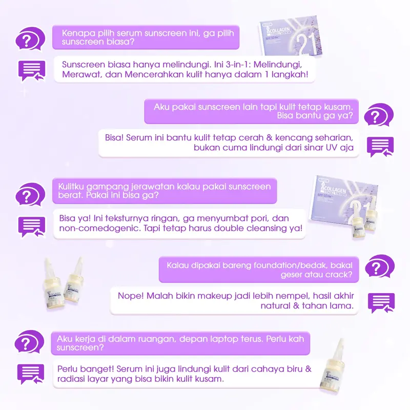 [BELI 2] Sunscreen Serum x10 Collagen SPF 50 PA+++ | Prevent aging dan bintik hitam SEYOUL 6