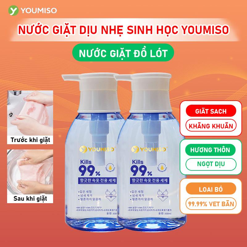 Nước giặt đồ lót Sinh Học YOUMISO 330ml - Bản nâng cấp Nano bạc hỗ trợ đồ lót khỏi nấm khuẩn