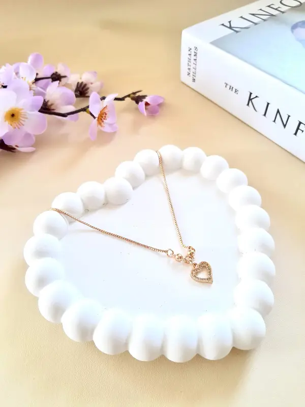 Kalung Wanita Titanium Anti Karat Hati Liontin Berlian Klavikula Rantai Aksesoris Fashion Kalung Perhiasan Emas XL106 4