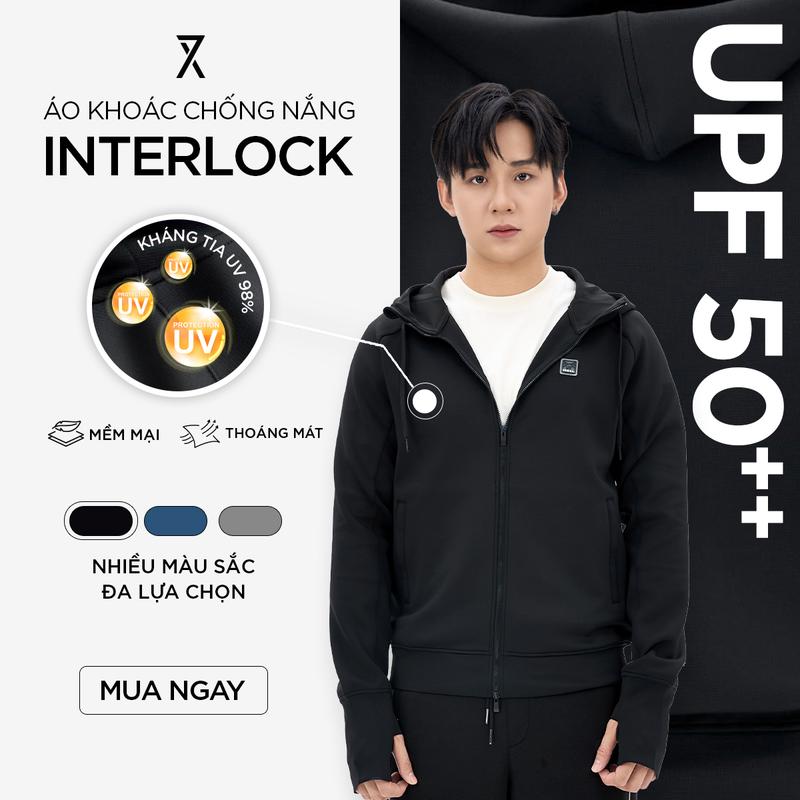  Áo khoác Nam Chống Nắng Anti UV UPF 50++ Interlock UV MOK 1073 - Áo Khoác Mùa Hè Thoáng Mát Mềm Mại 