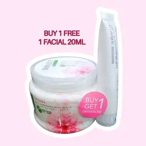SHINZUI SKIN LIGHTENING BODY SCRUB BUY 1 FREE facial wash 20ml Mencerahkan Perawatan