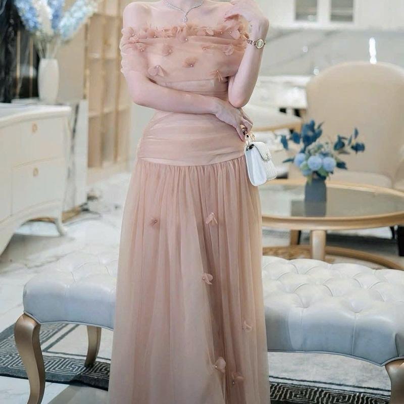 Váy Đầm Thiết Kế Dự Tiệc KB843 Ren Lưới Kết Hoa Sang Chảnh - Kinh Bắc Trend