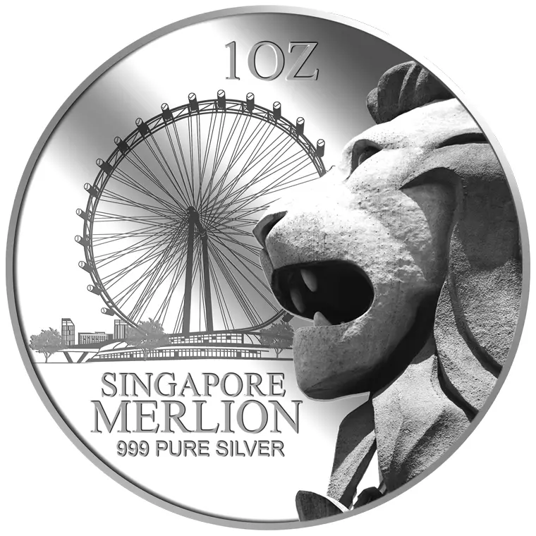 999 Pure Silver | 1 Oz SG Merlion Flyer Silver Medallion