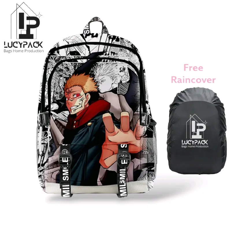 Tas Ransel Anak Laki-laki Tas Sekolah Kartun Jepang Tas Backpack Free Raincover Anti Air Muatan Besar Fashion Kids Tas Punggung Printing keren 0