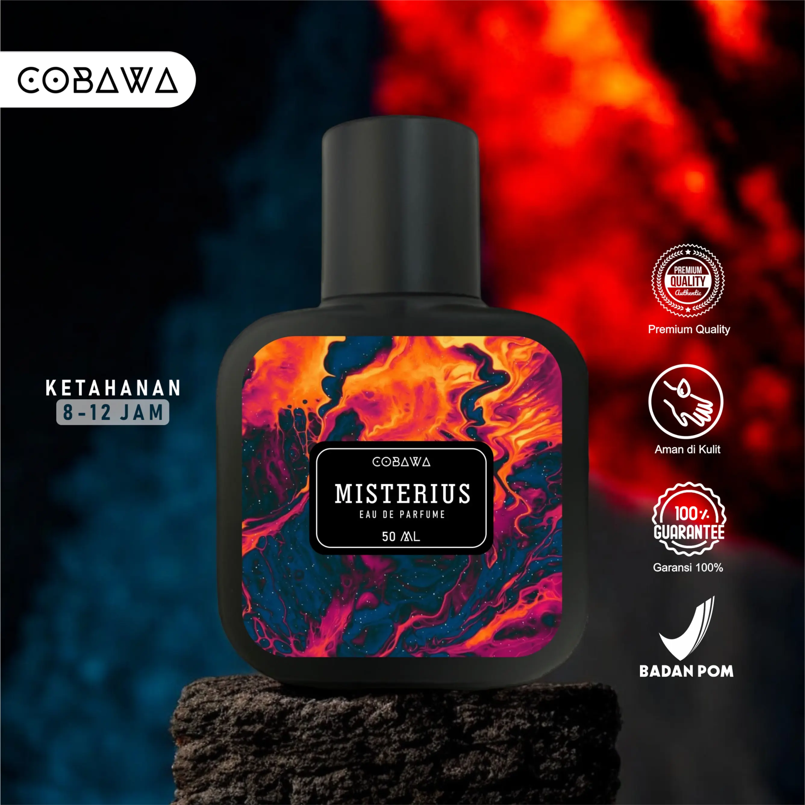 Cobawa Parfum Misterius Eau De Parfume 50 ml Cowok Perfume Tubuh Wangi Pria